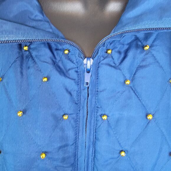 Rhoda Lynne Plus Silk 90s quilted & beaded bomber jacket size 2xl - Picture 6 of 9